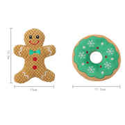 Xmas Pet Dog Plush Noise Chewing Toy Santa Elk Gingerbread Man Donut Cat Dog Christmas Series Cartoon Dog Toy Plush Squeak Toy