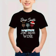 Combed Cotton New Christmas Children's Short Sleeve Girls' T-Shirt Kids Clothing Boys' Short Sleeve