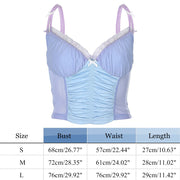 Fashion Women Color Splicing Slip Elastic Camisole Ladies Summer Casual V-neck Mesh Slim Crop Tops Vest S-L