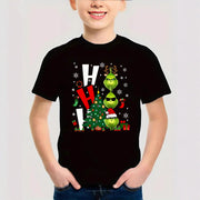 Combed Cotton New Christmas Children's Short Sleeve Girls' T-Shirt Kids Clothing Boys' Short Sleeve