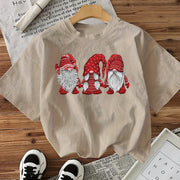 Doll Cotton Women's Short Sleeve Fashion Style Top American Christmas New Arrival