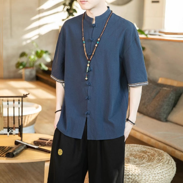 Thai Traditional Clothing for Men | Ethnic Top | Yunnan Travel Wear