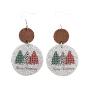 PU Leather Christmas Tree Earrings