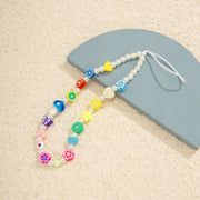 Minimally colored daisy fruit phone chain accessories creative mushroom bead bag pendant keychain