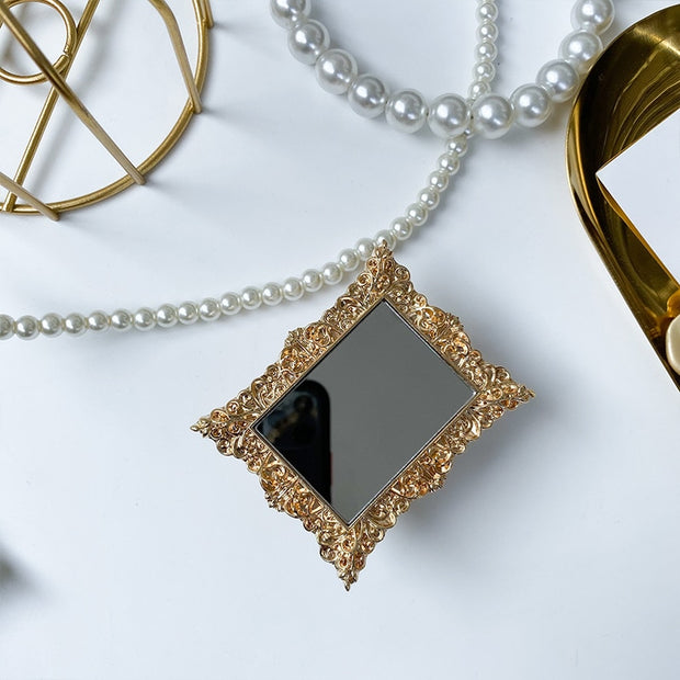 Ins Pattern Mirror Grip Tok Plating Mobile Phone Holder Extension Bracket Suitable for IPhone Samsung Mobile Phone Accessories