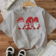 Doll Cotton Women's Short Sleeve Fashion Style Top American Christmas New Arrival